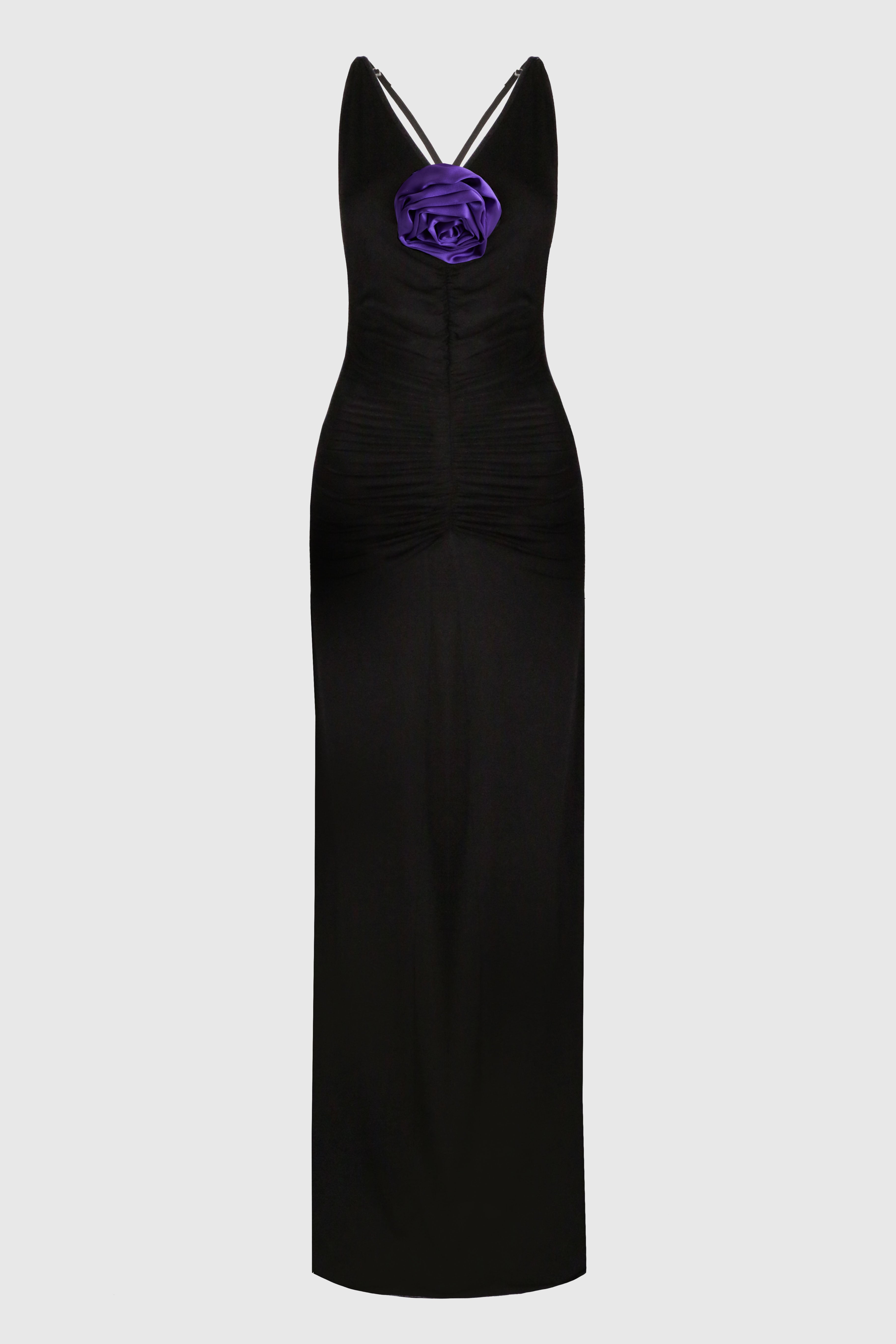 Flora Black Flower Gown