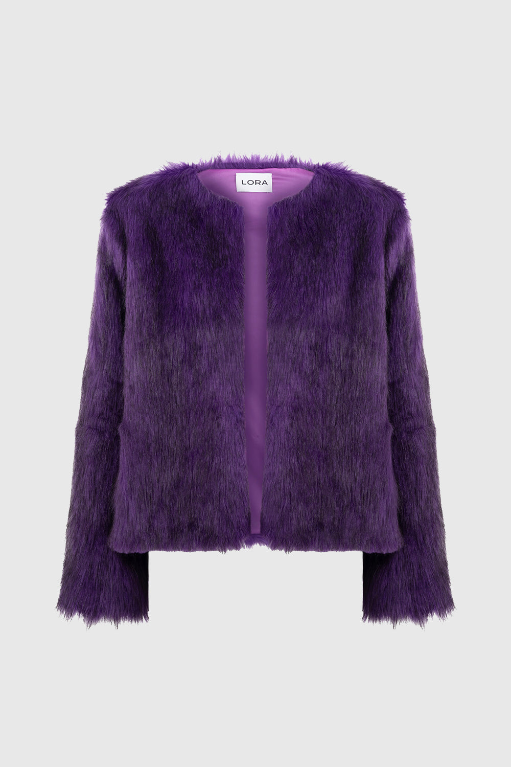 Lola Purple Faux Fur Short Coat