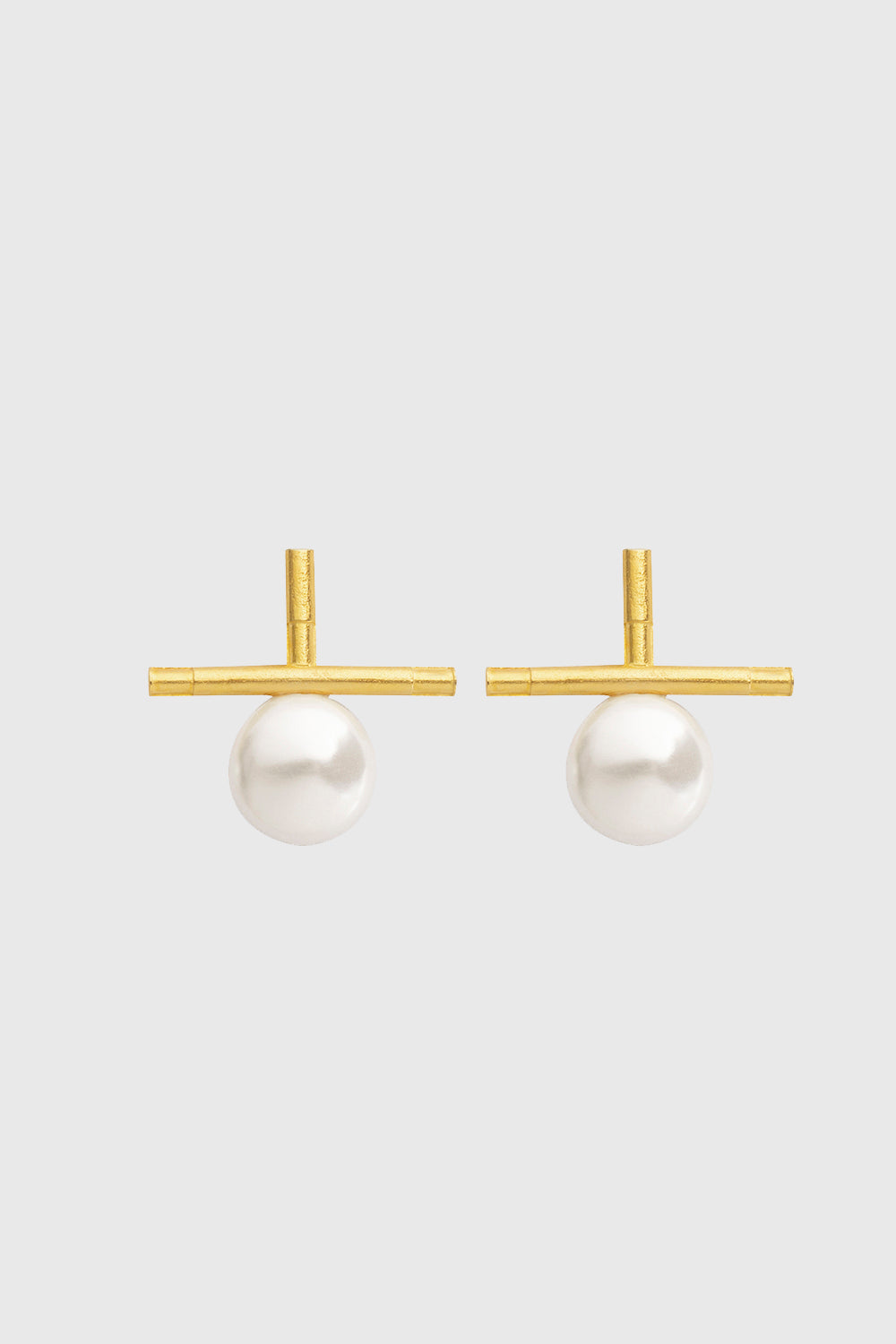 Pearl Gold T Earring