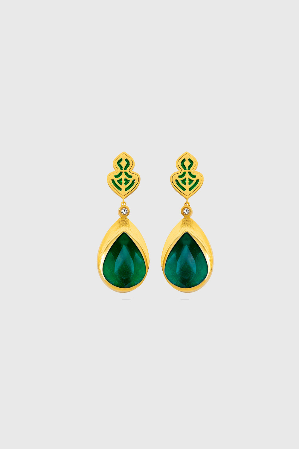 Emerald Gold Earring