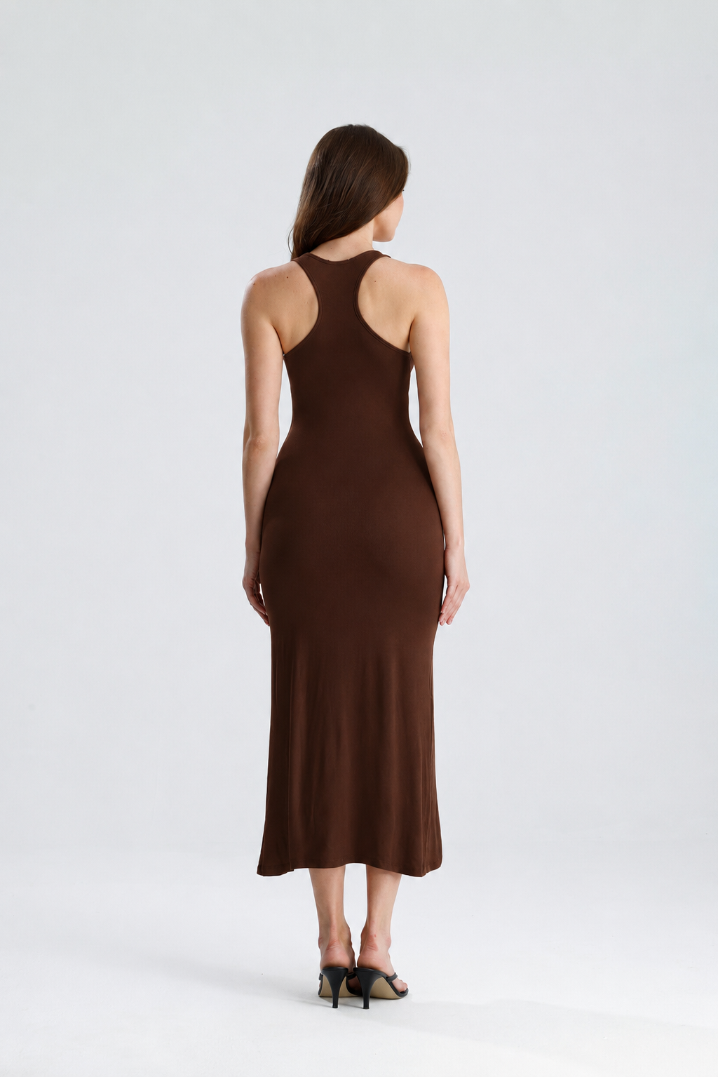 Camille Kahvrengi Midi Elbise