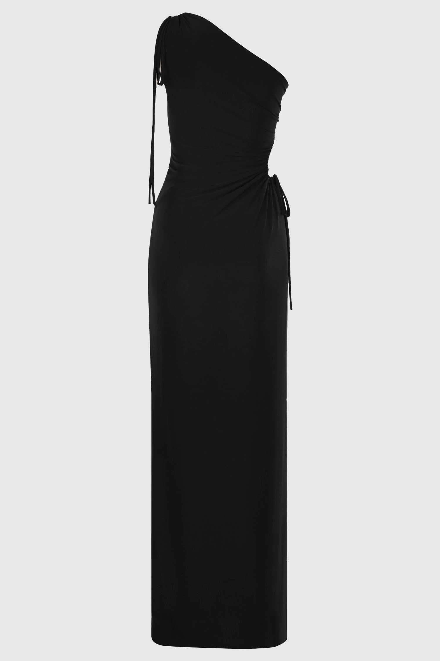 Zelda Black One Shoulder Maxi Dress