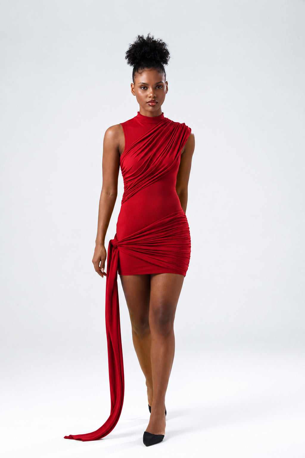 Sienna Bordo Mini Elbise