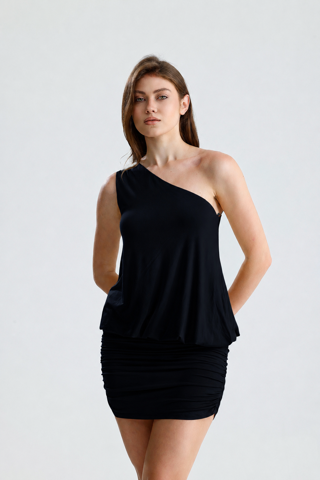 Celeste Siyah Mini Elbise