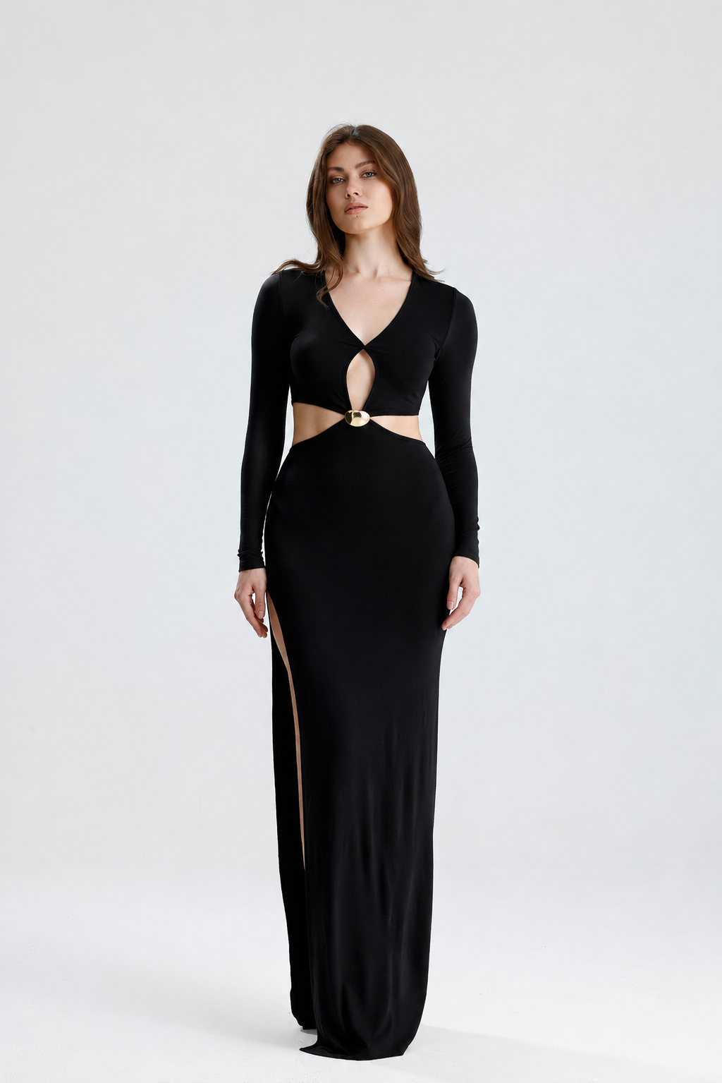 Victoria Siyah Maxi Elbise