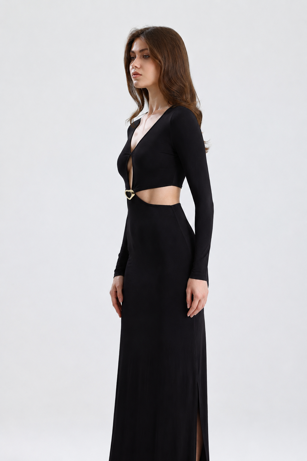 Victoria Siyah Maxi Elbise