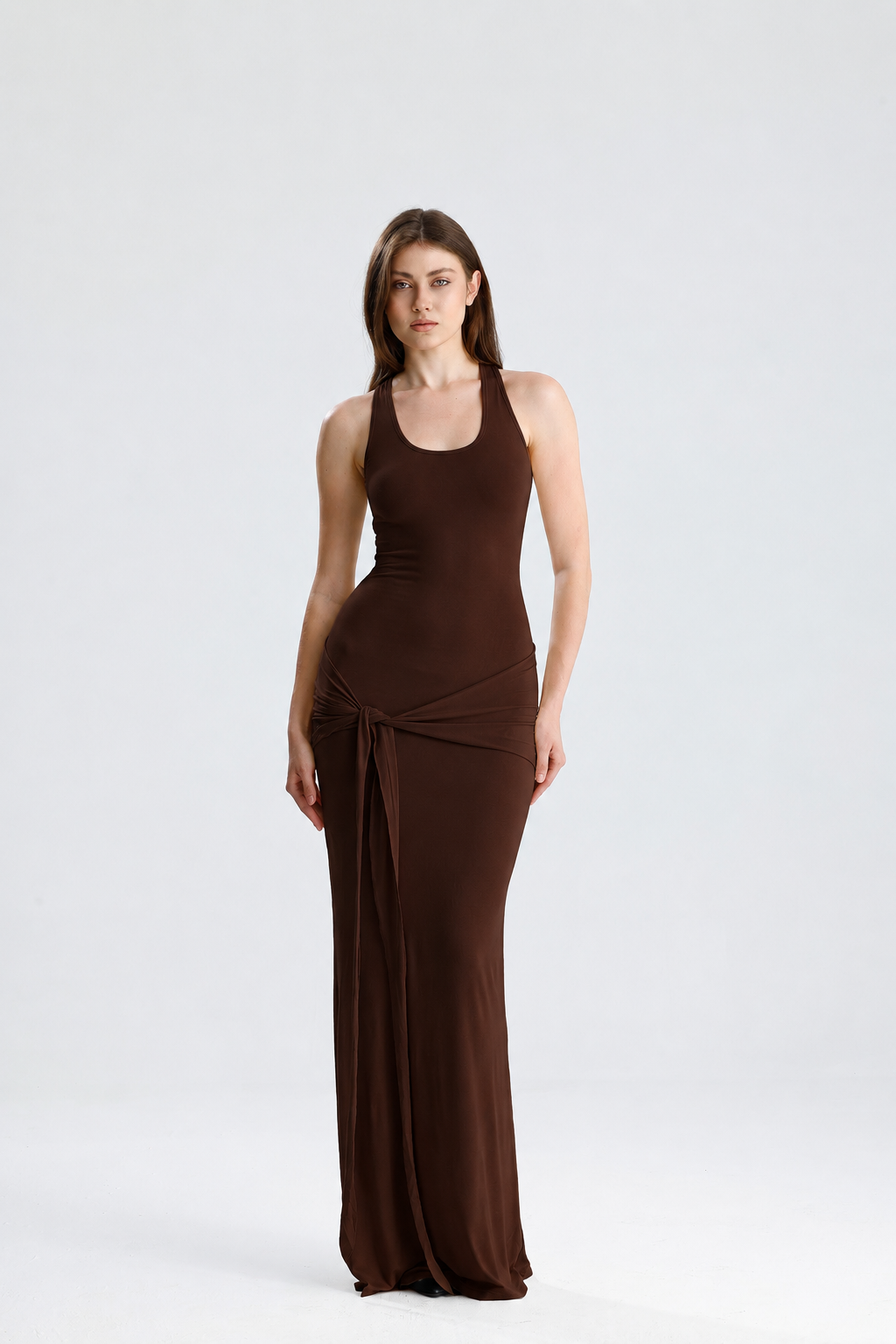 Emilia Kahverengi Maxi Elbise