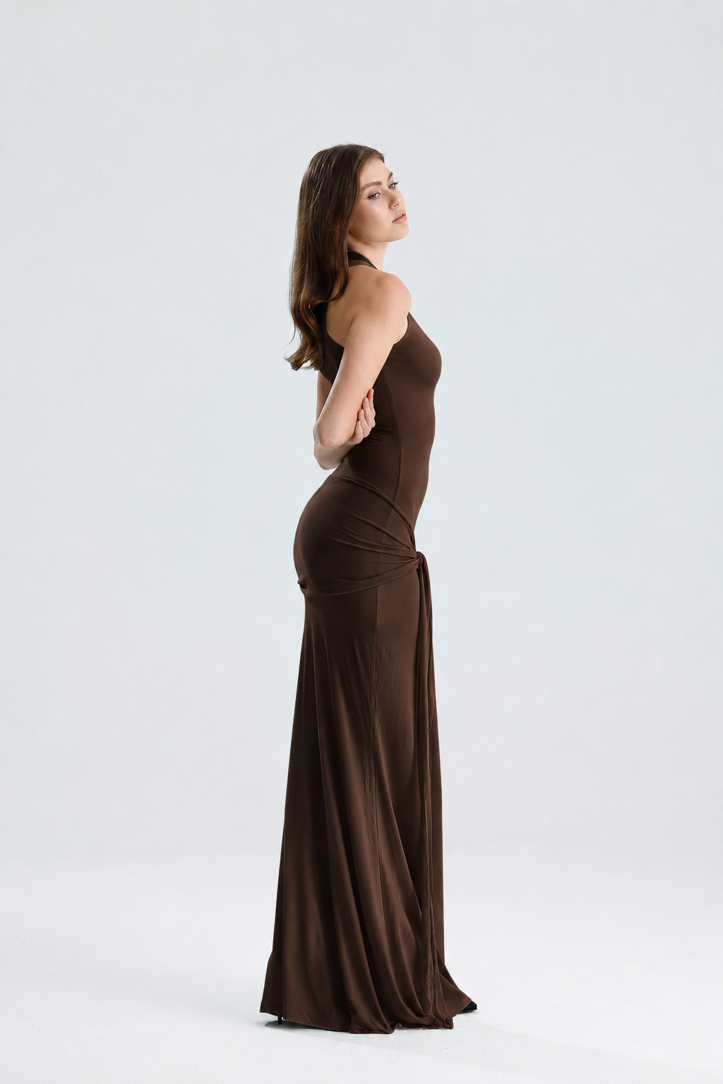 Emilia Kahverengi Maxi Elbise