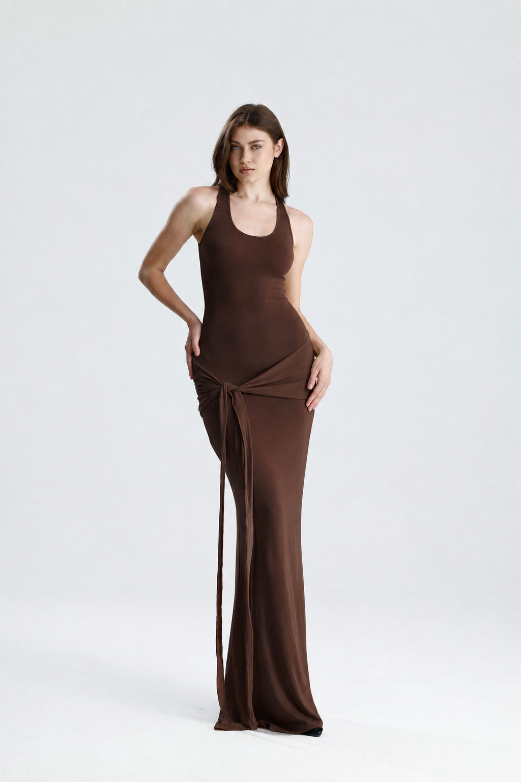 Emilia Kahverengi Maxi Elbise