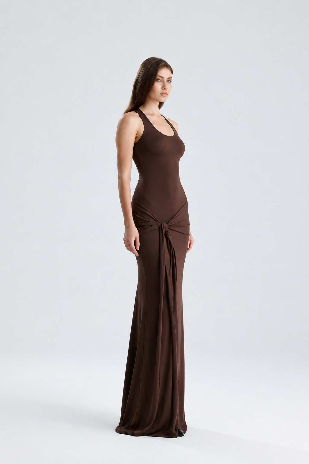 Emilia Kahverengi Maxi Elbise