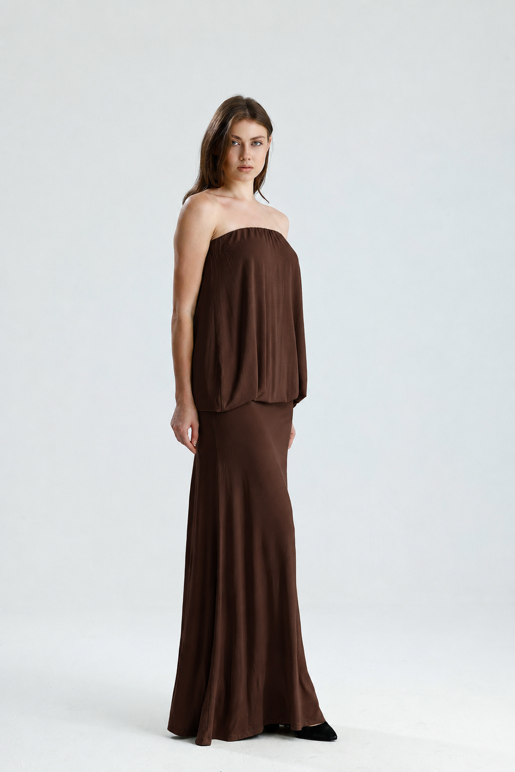 Sienna Kahverengi Maxi Elbise