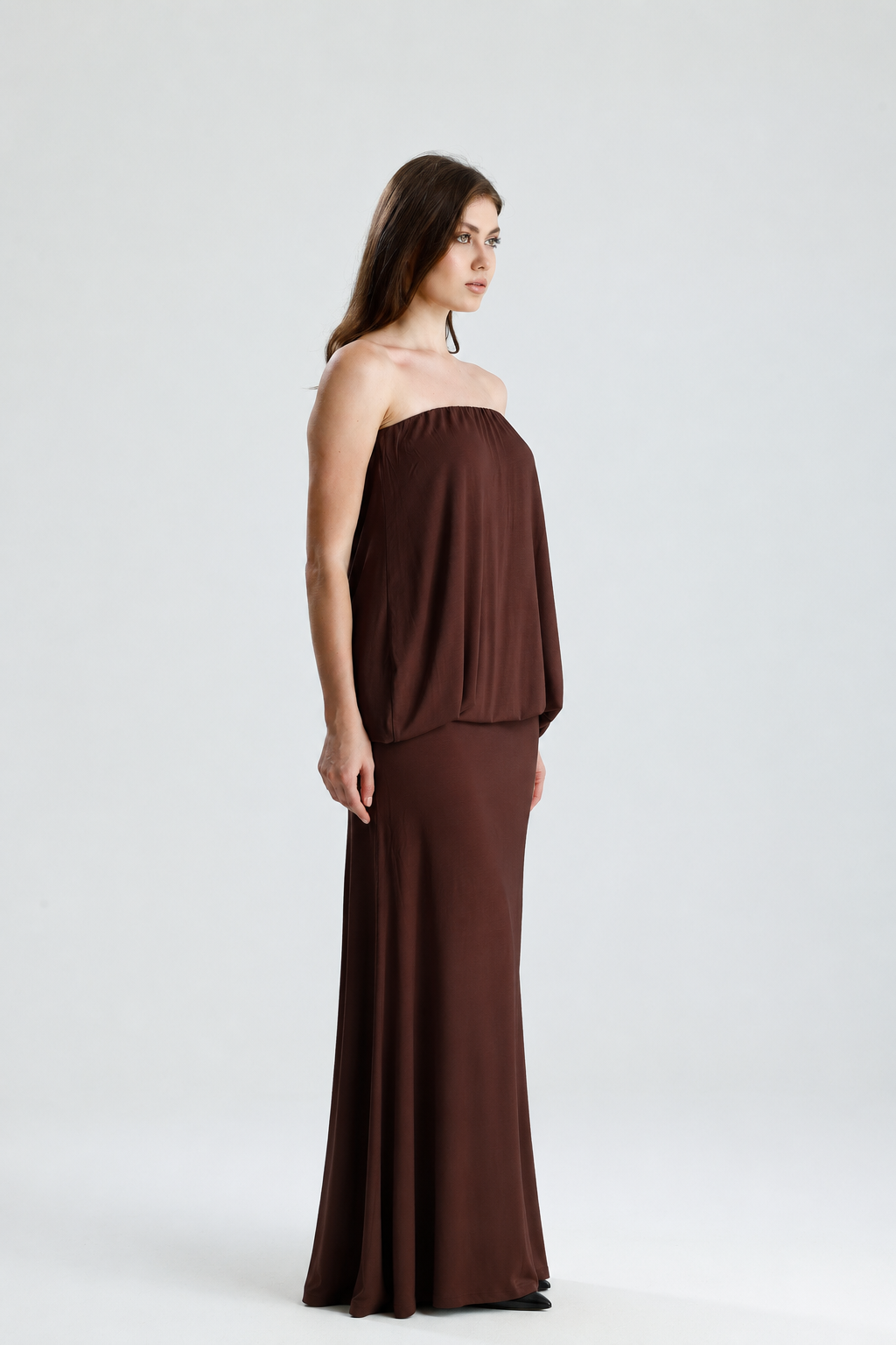 Sienna Kahverengi Maxi Elbise