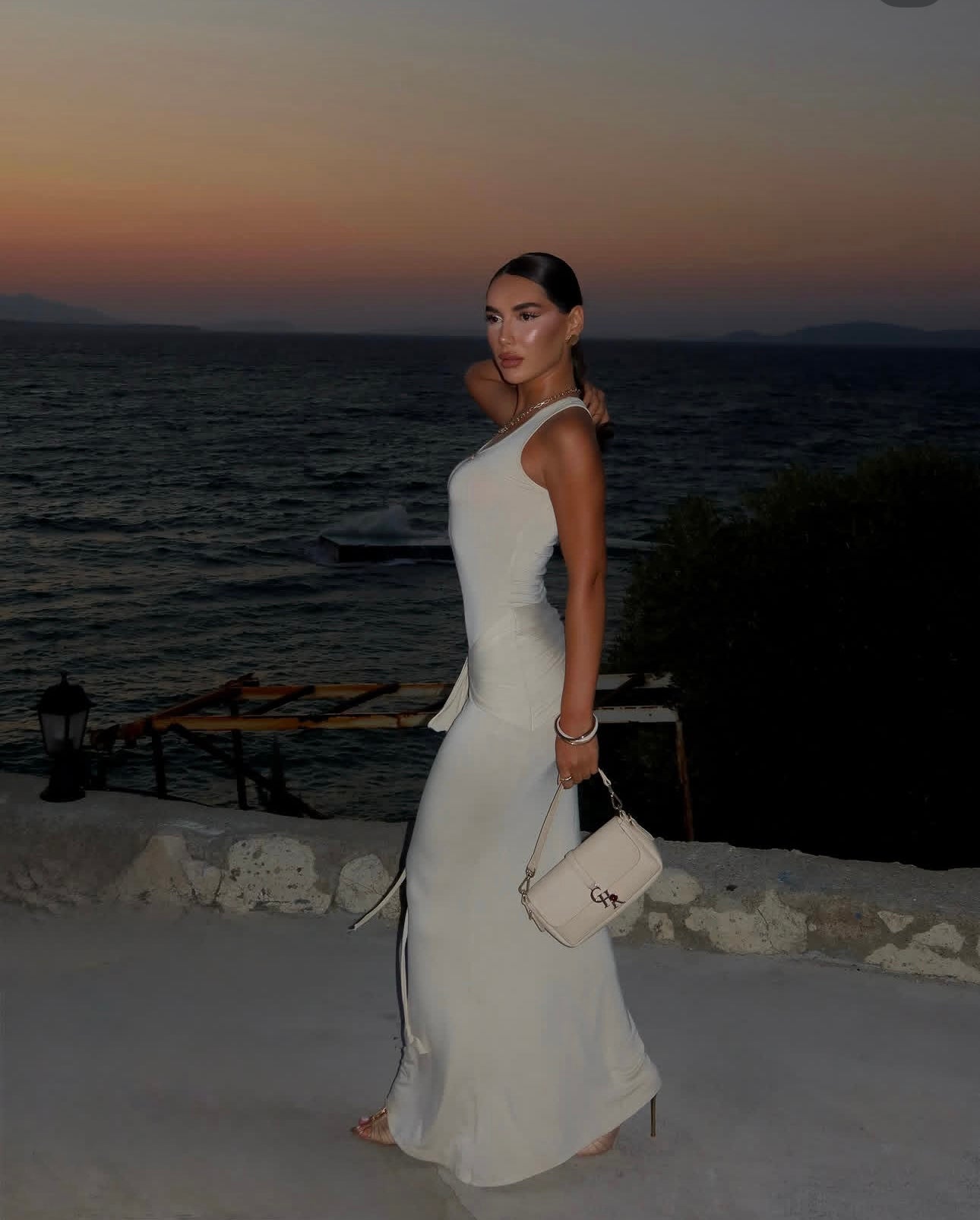 Emilia Taş Rengi Maxi Elbise