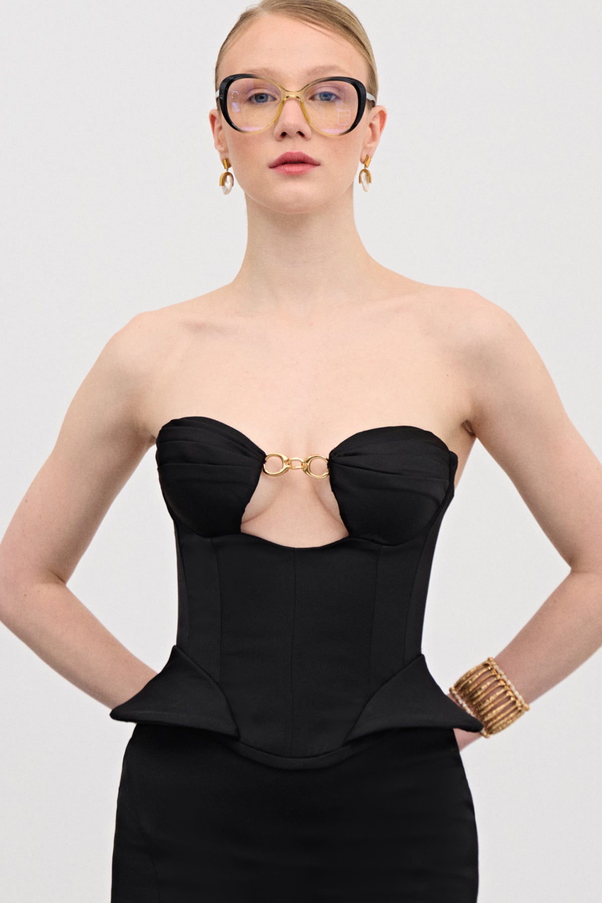 Jane Black Satin Corset Top