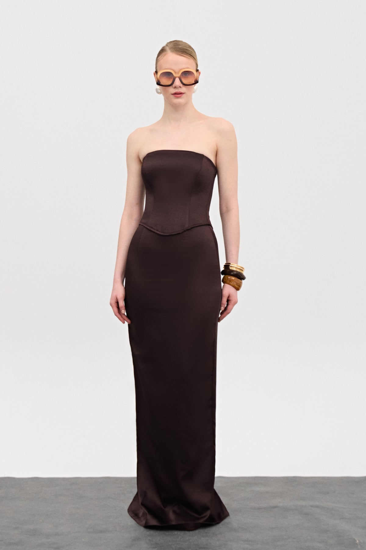 Jada Kahverengi Saten Kalem Etek