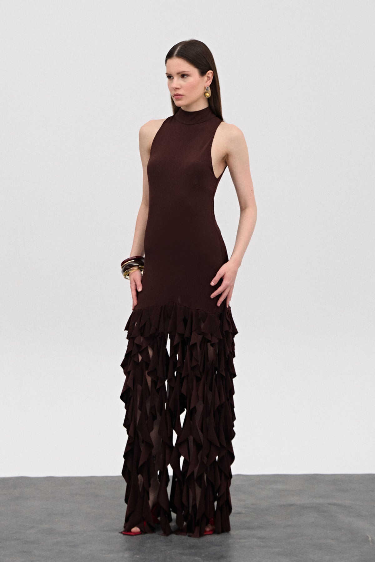 Kyle Kahverengi Mini Elbise