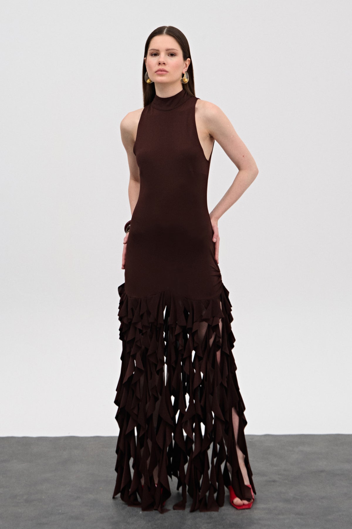 Kyle Kahverengi Mini Elbise