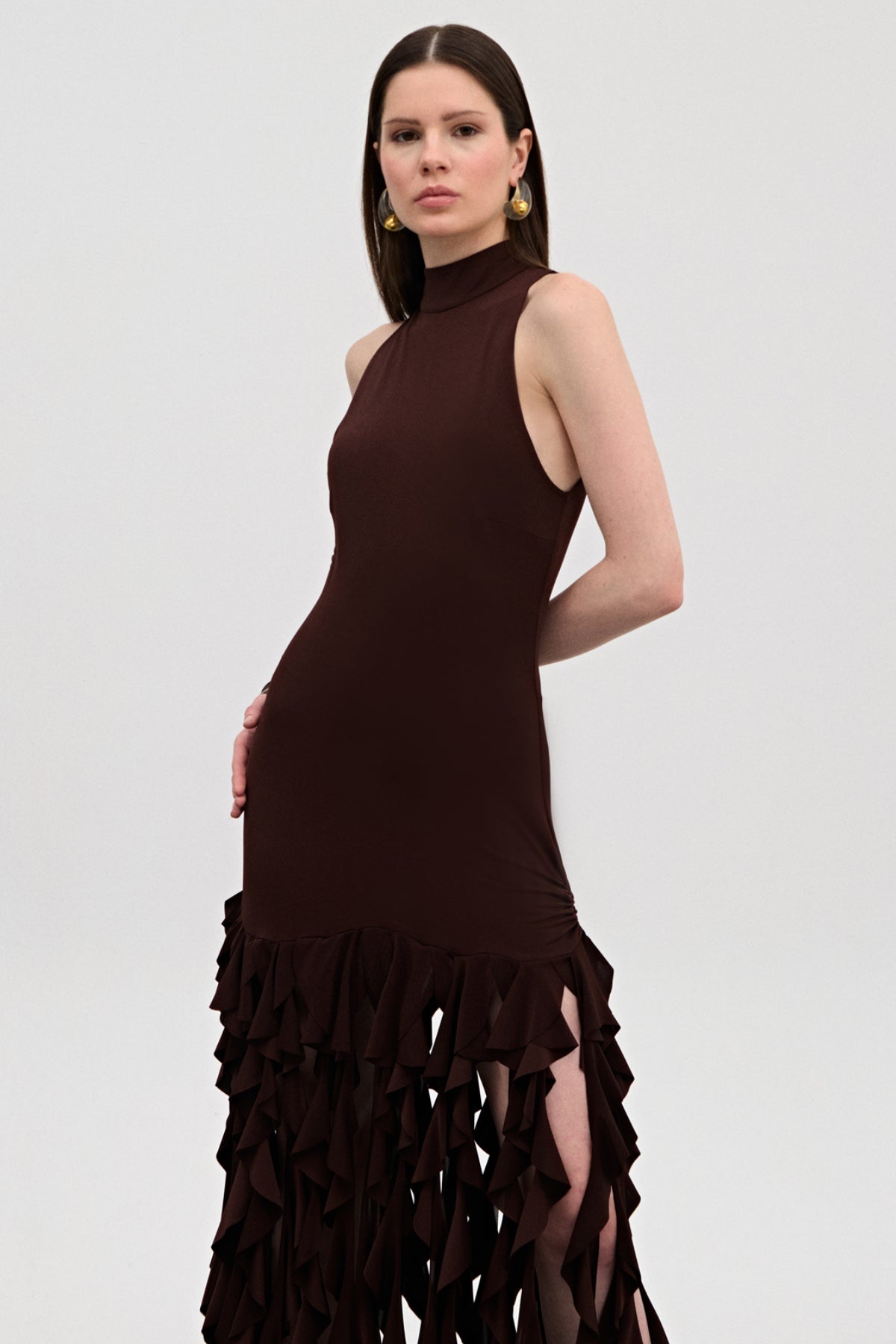 Kyle Kahverengi Mini Elbise