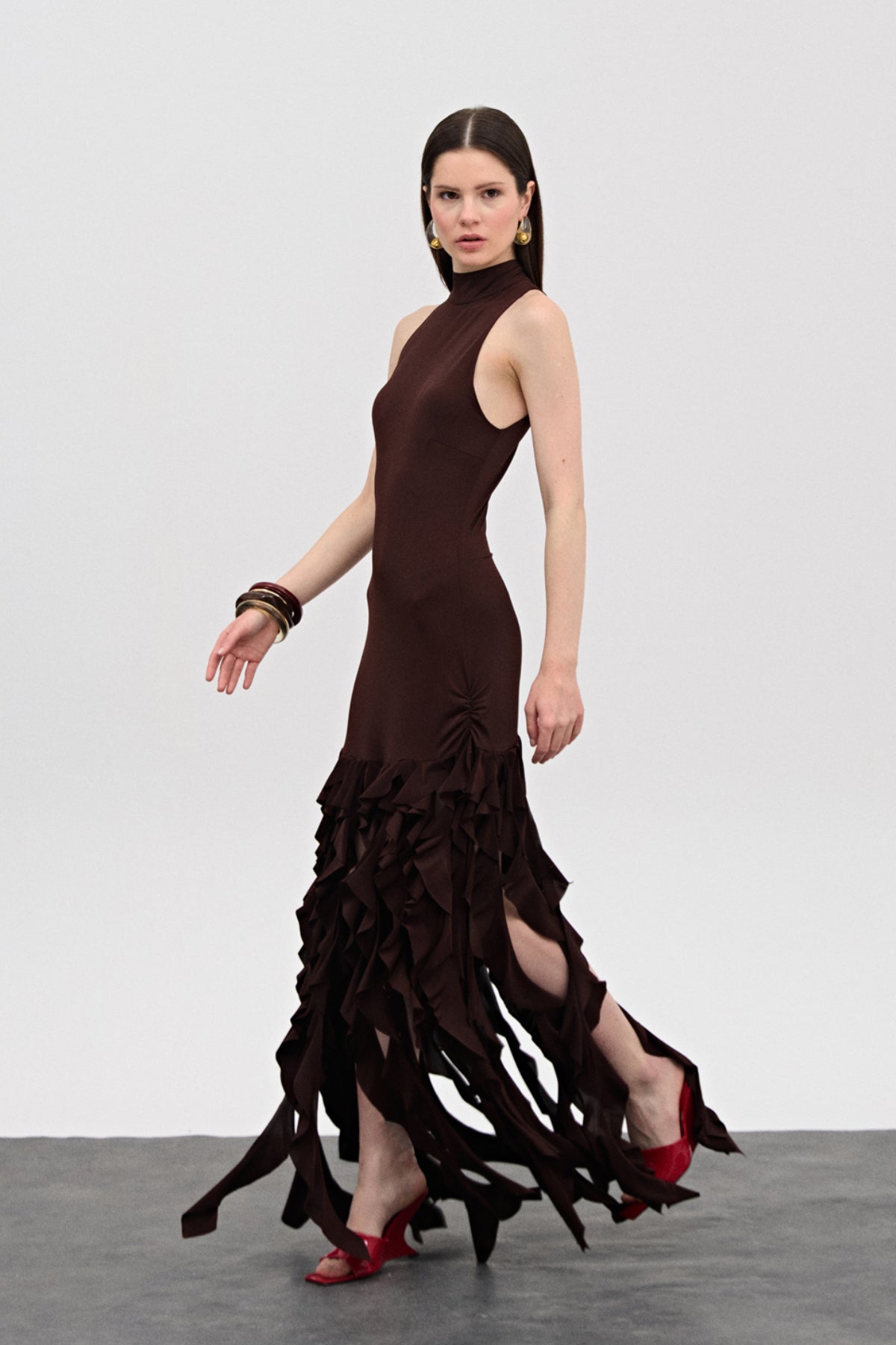 Kyle Kahverengi Mini Elbise