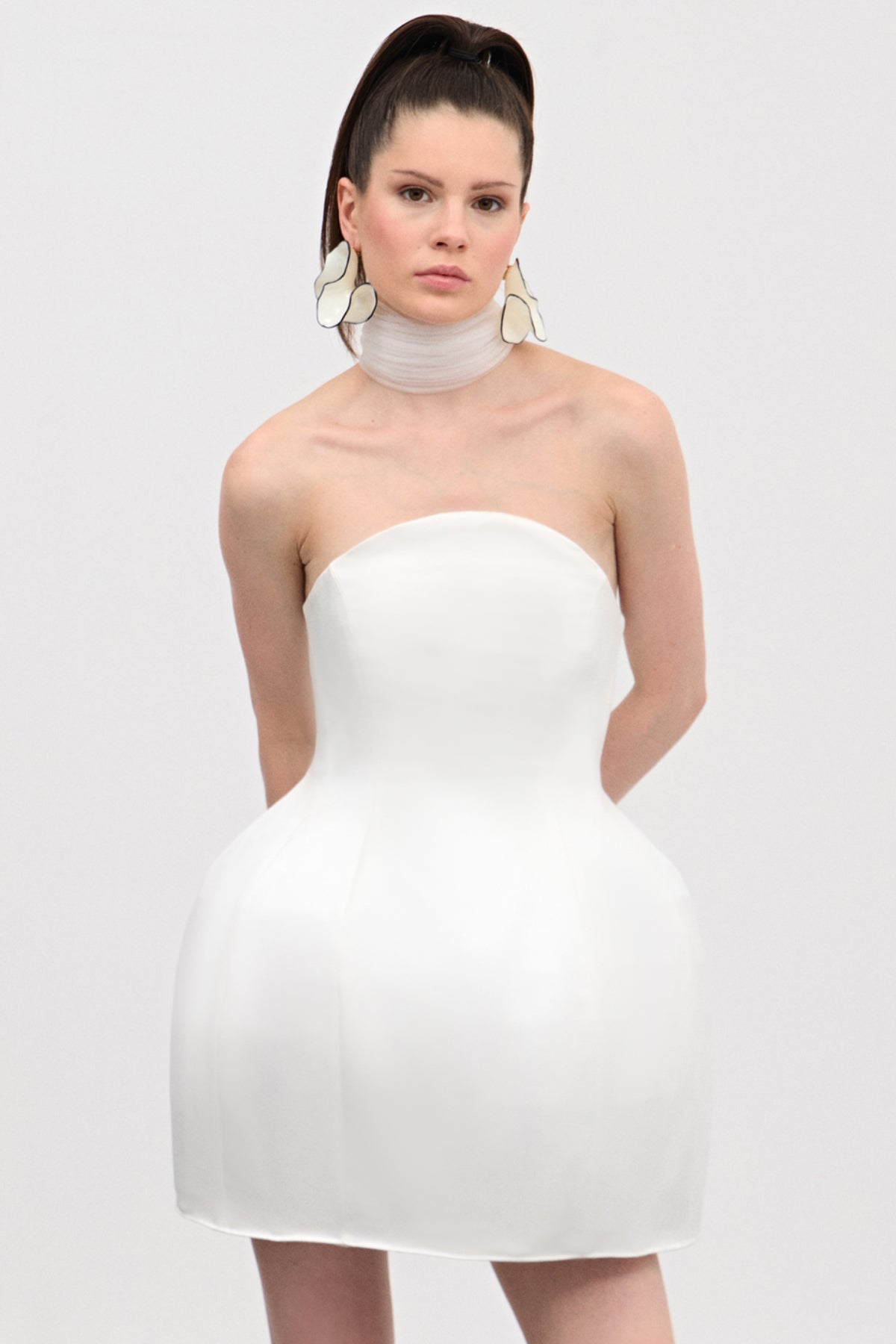 Loz Beyaz Mini Elbise