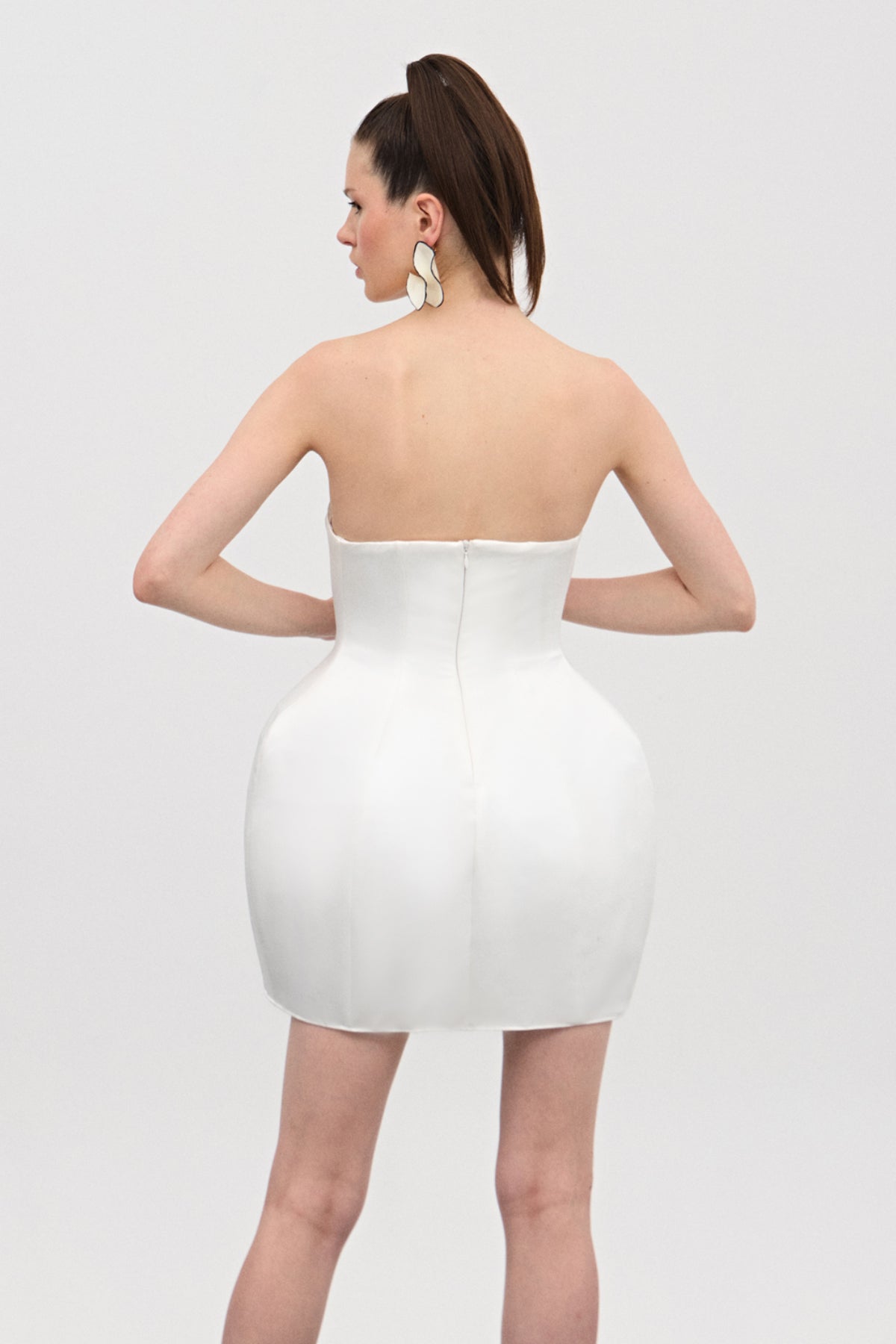 Loz Beyaz Mini Elbise