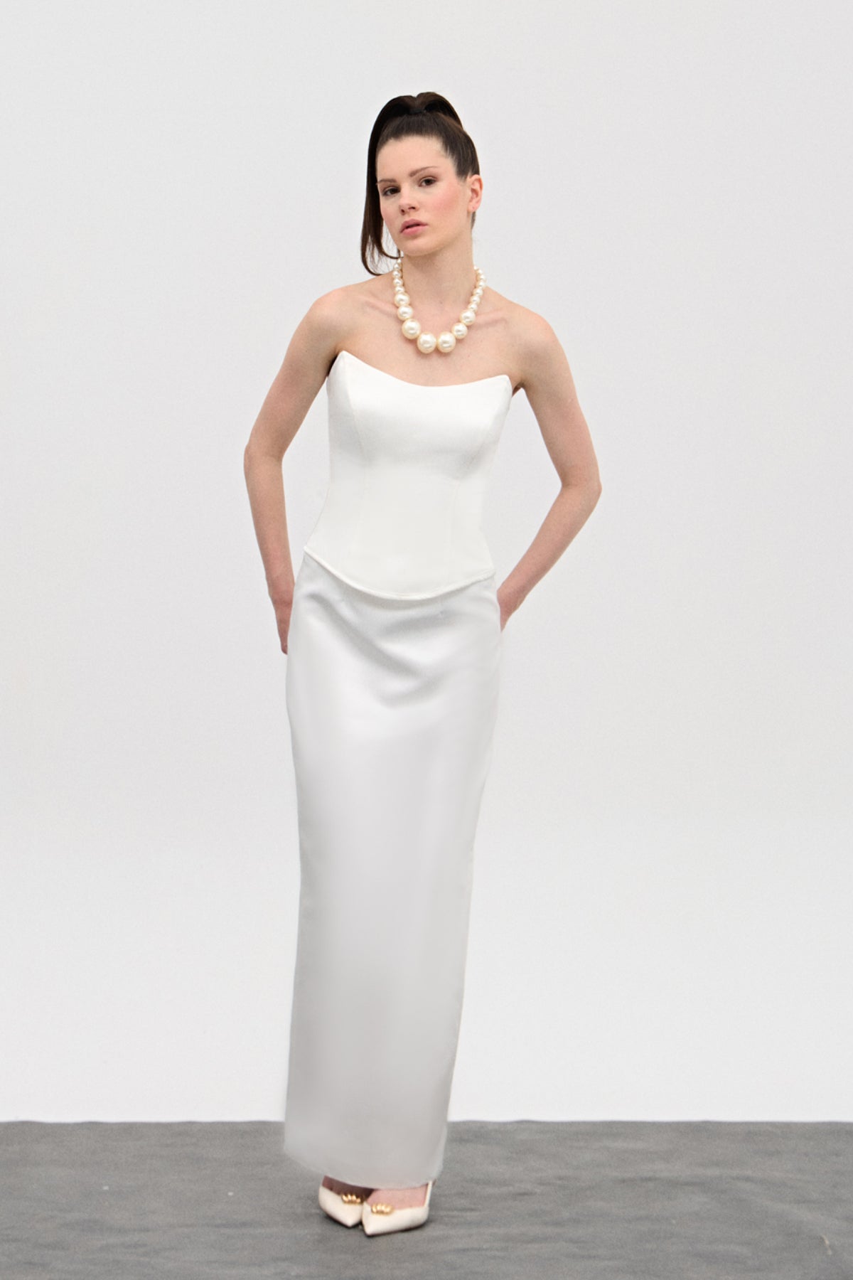 Pearl White Corset Top