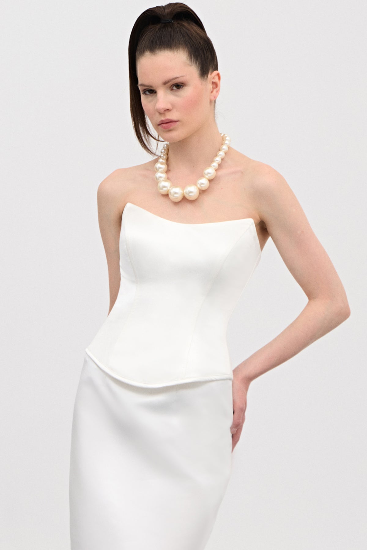 Pearl White Corset Top