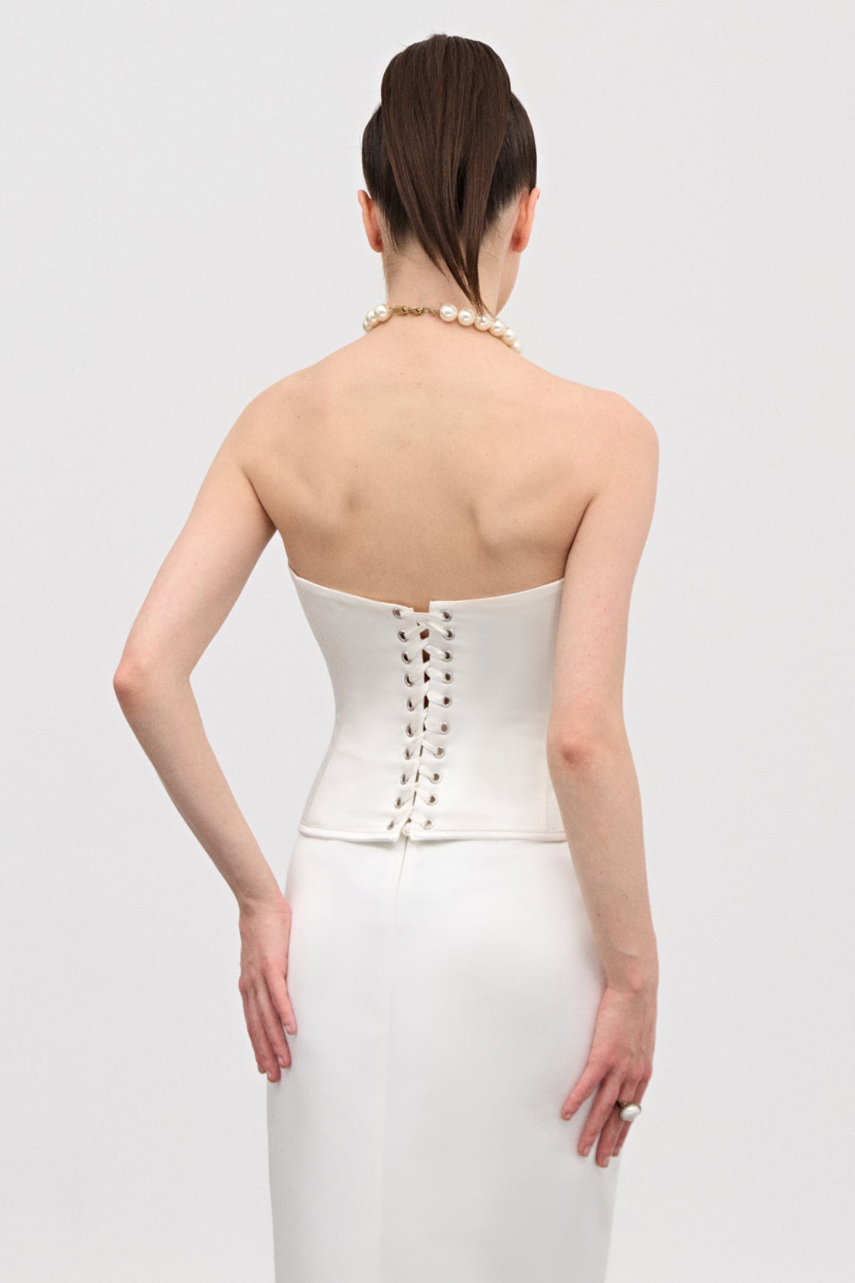 Pearl White Corset Top