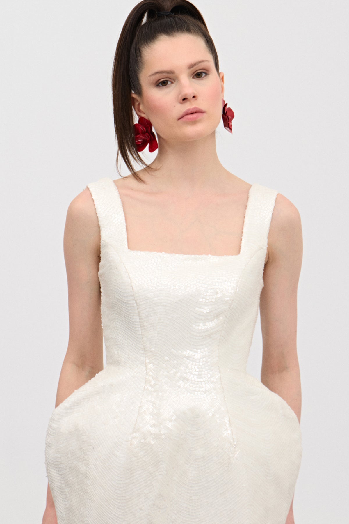 Kate Kırık Beyaz Mini Elbise