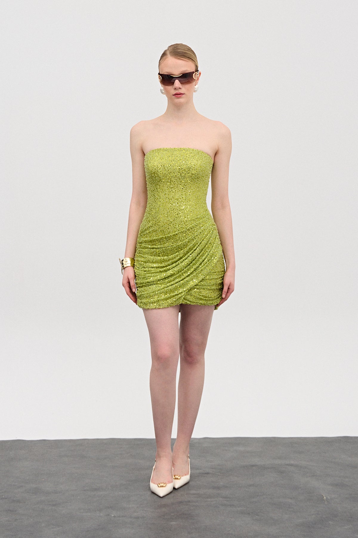Corrie Pistacchio Mini Elbise