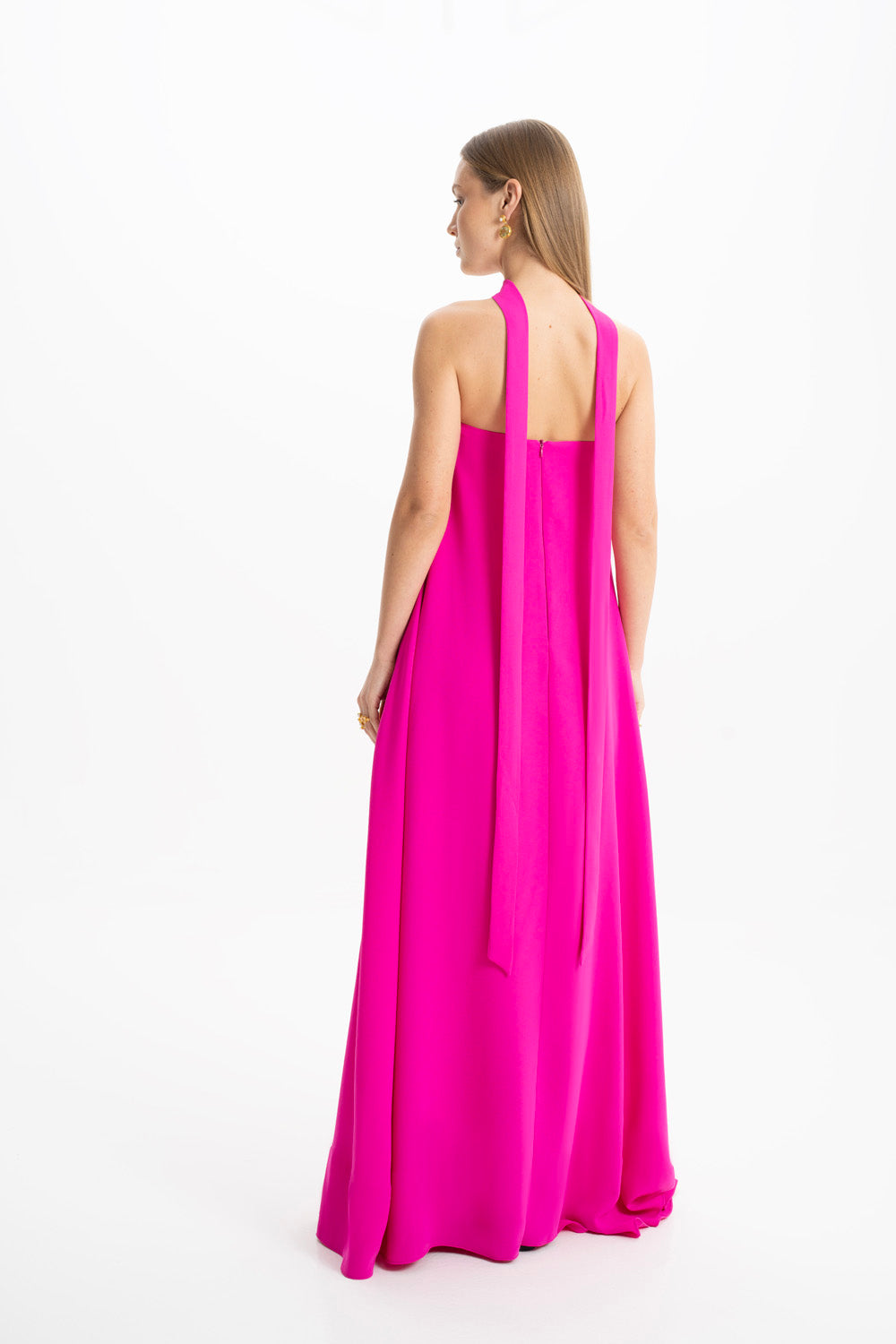 Amy Pembe Straplez Maxi Elbise
