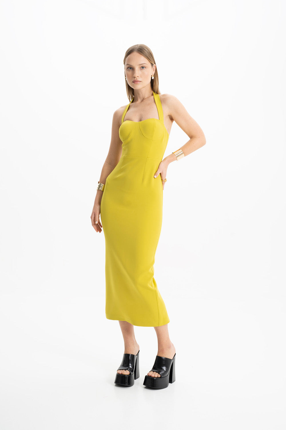 Zoa Yeşil Midi Elbise