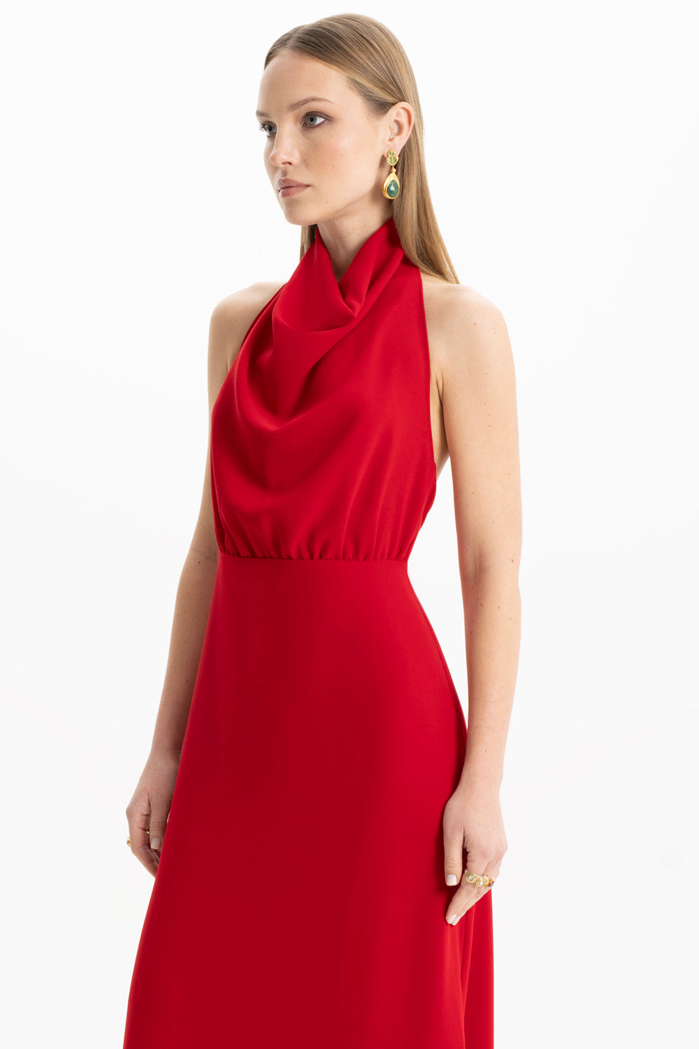 Kate Crepe Red Maxi Dress