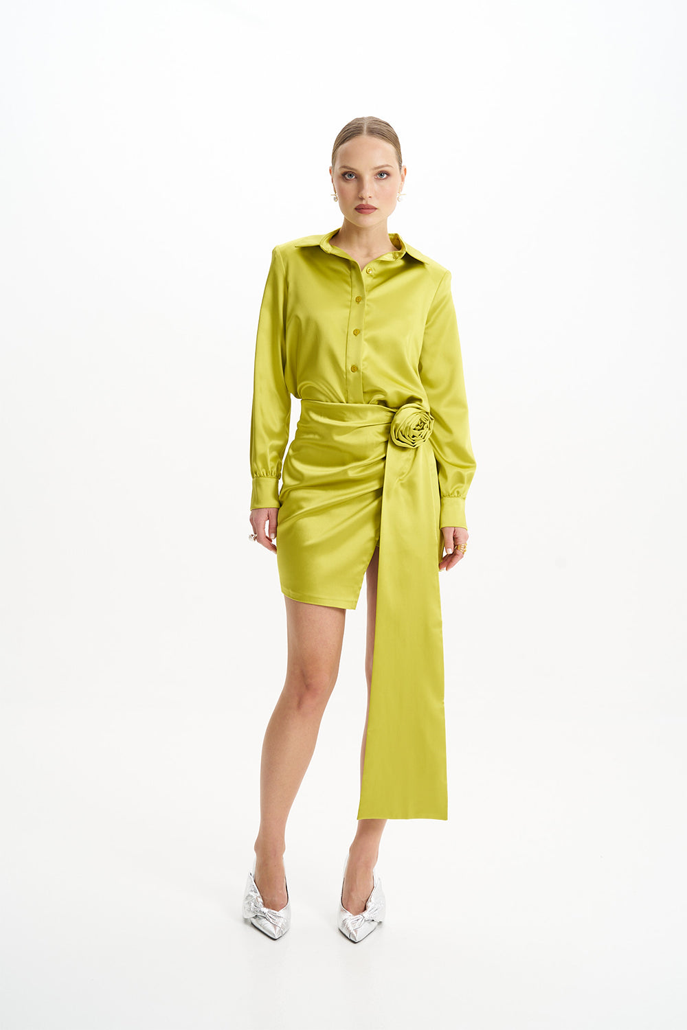 Ella Green Satin Shirt