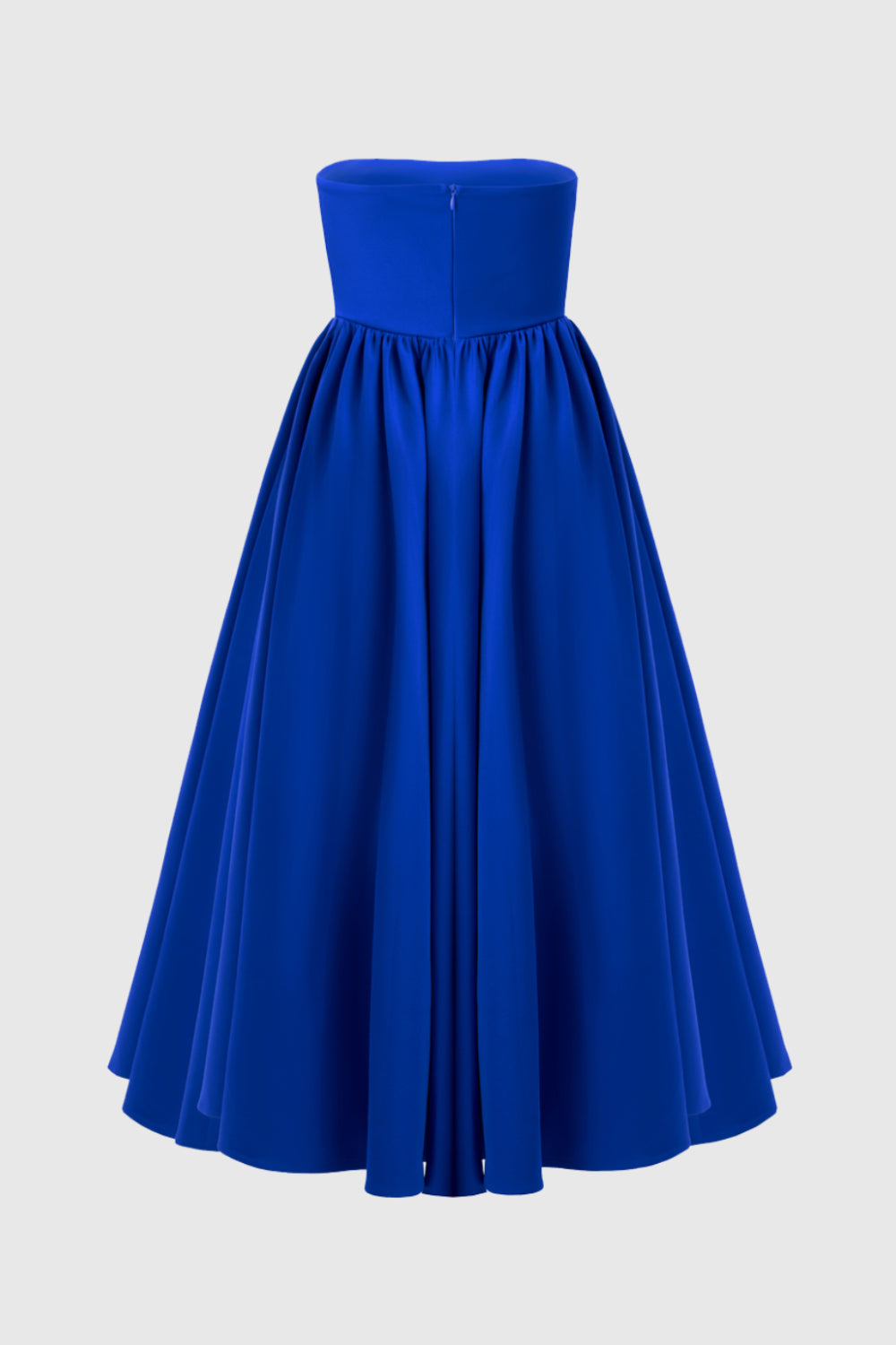 Eva Night Blue Strapless Corset Midi Dress