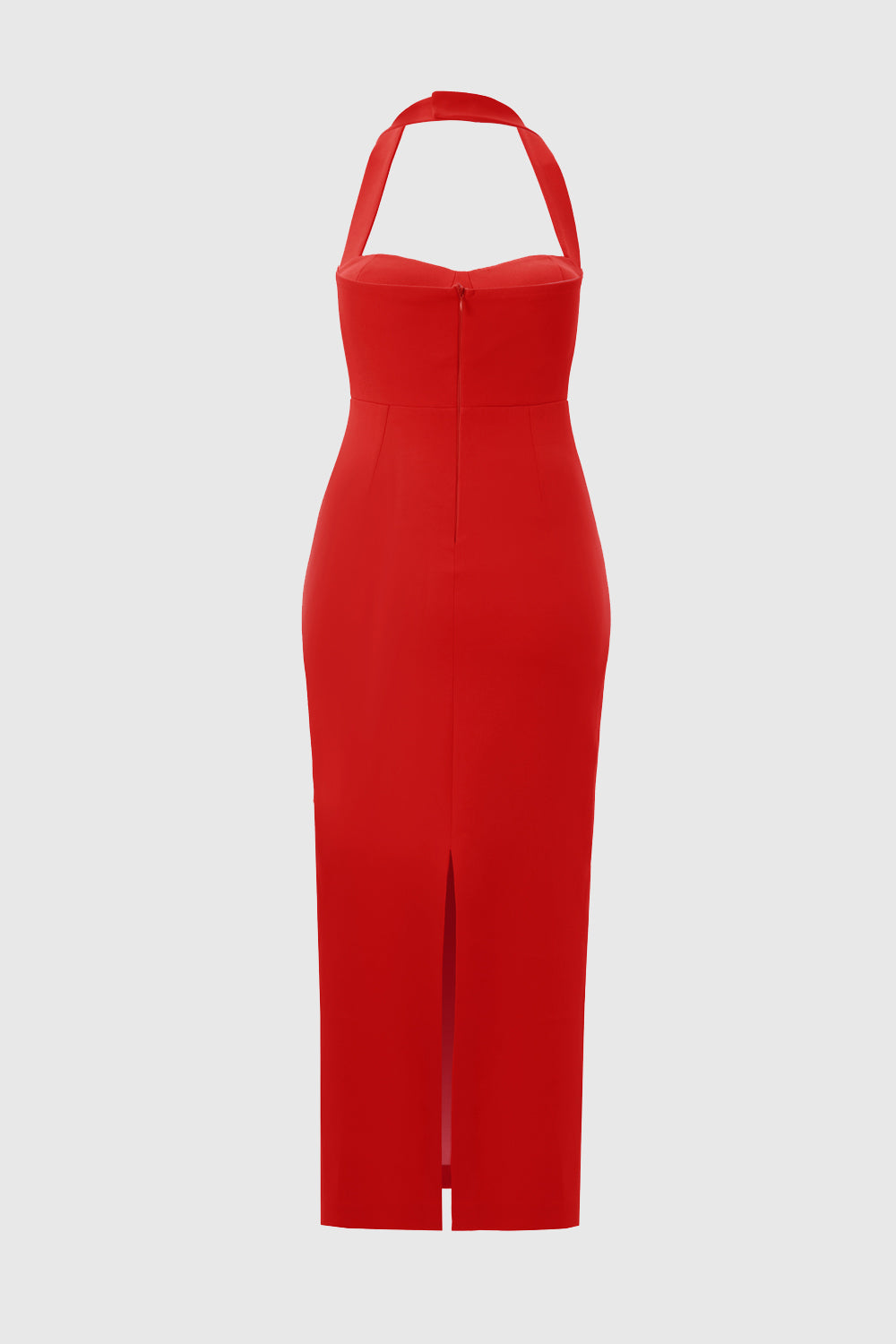 Zoa Red Bustier Midi Dress