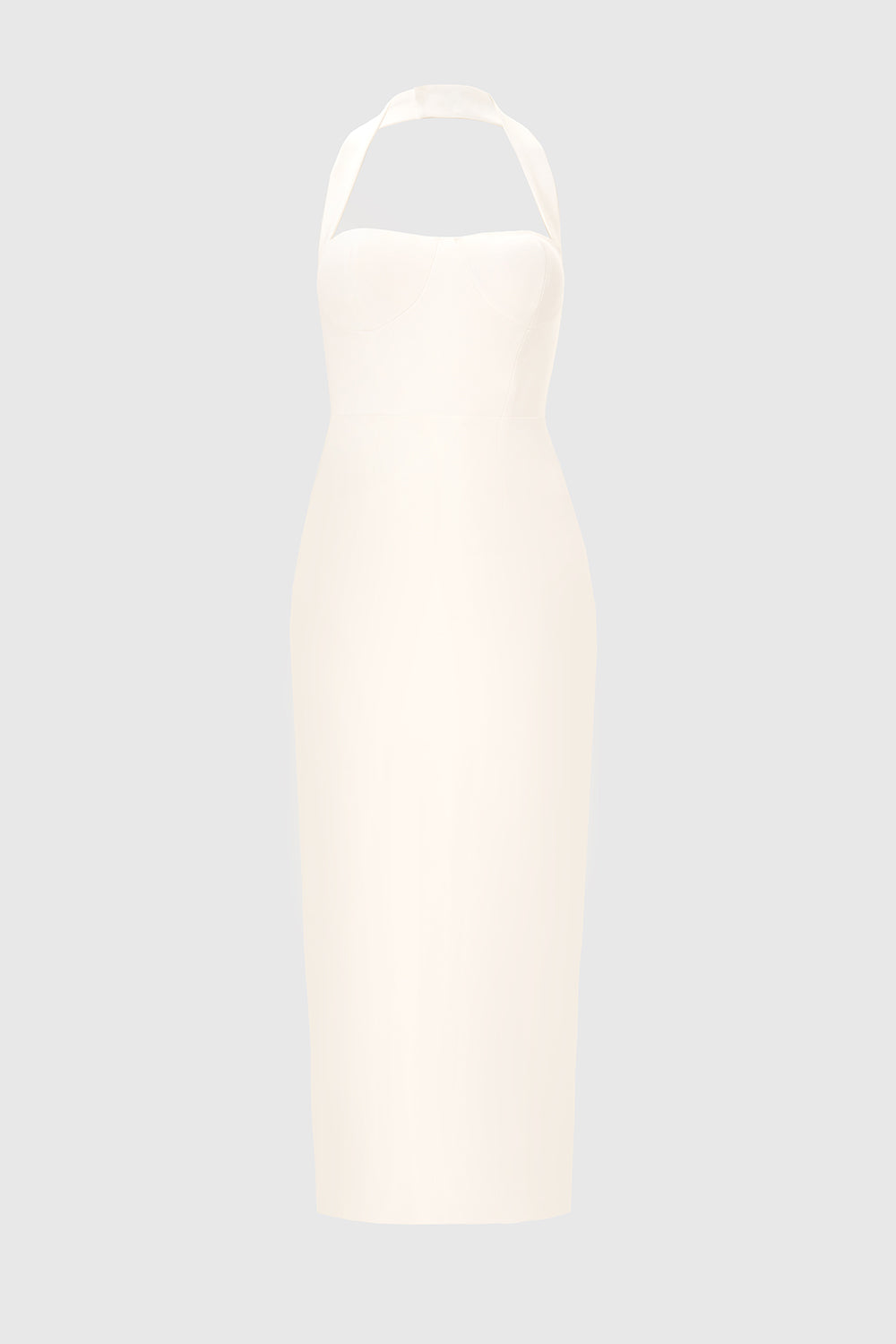 Zoa White Bustier Midi Dress