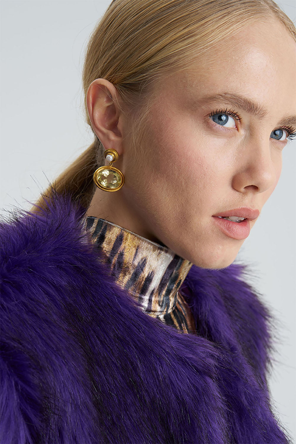 Citrine Gold Earring