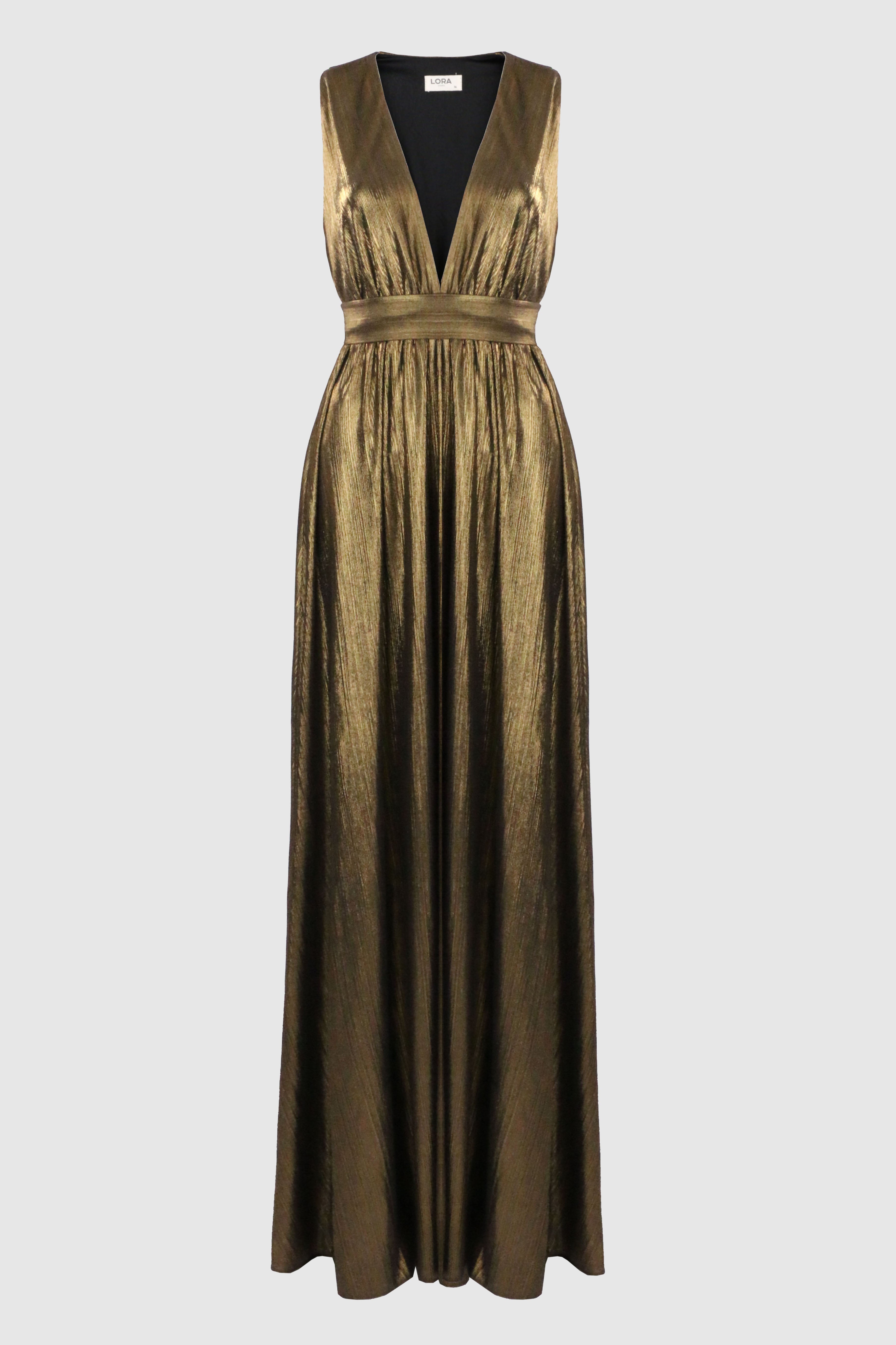 Athena Gold Maxi Elbise