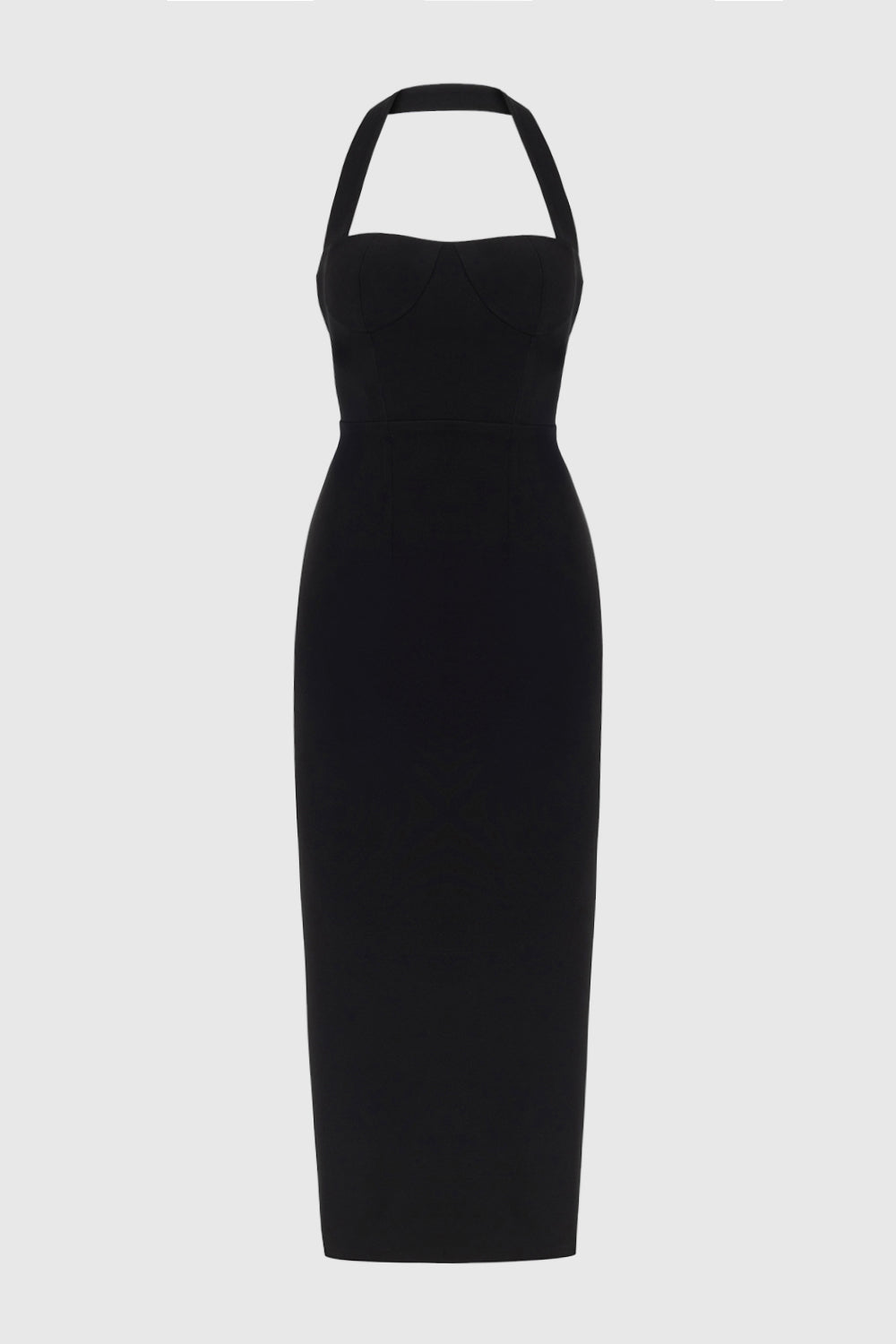 Zoa Black Bustier Midi Dress