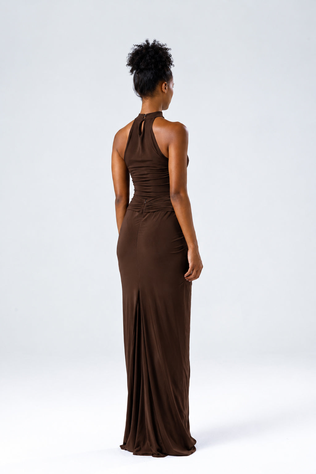 Selene Halter Yaka Bodysuit Kahverengi