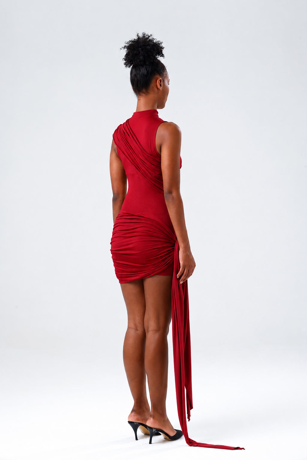 Sienna Bordo Mini Elbise