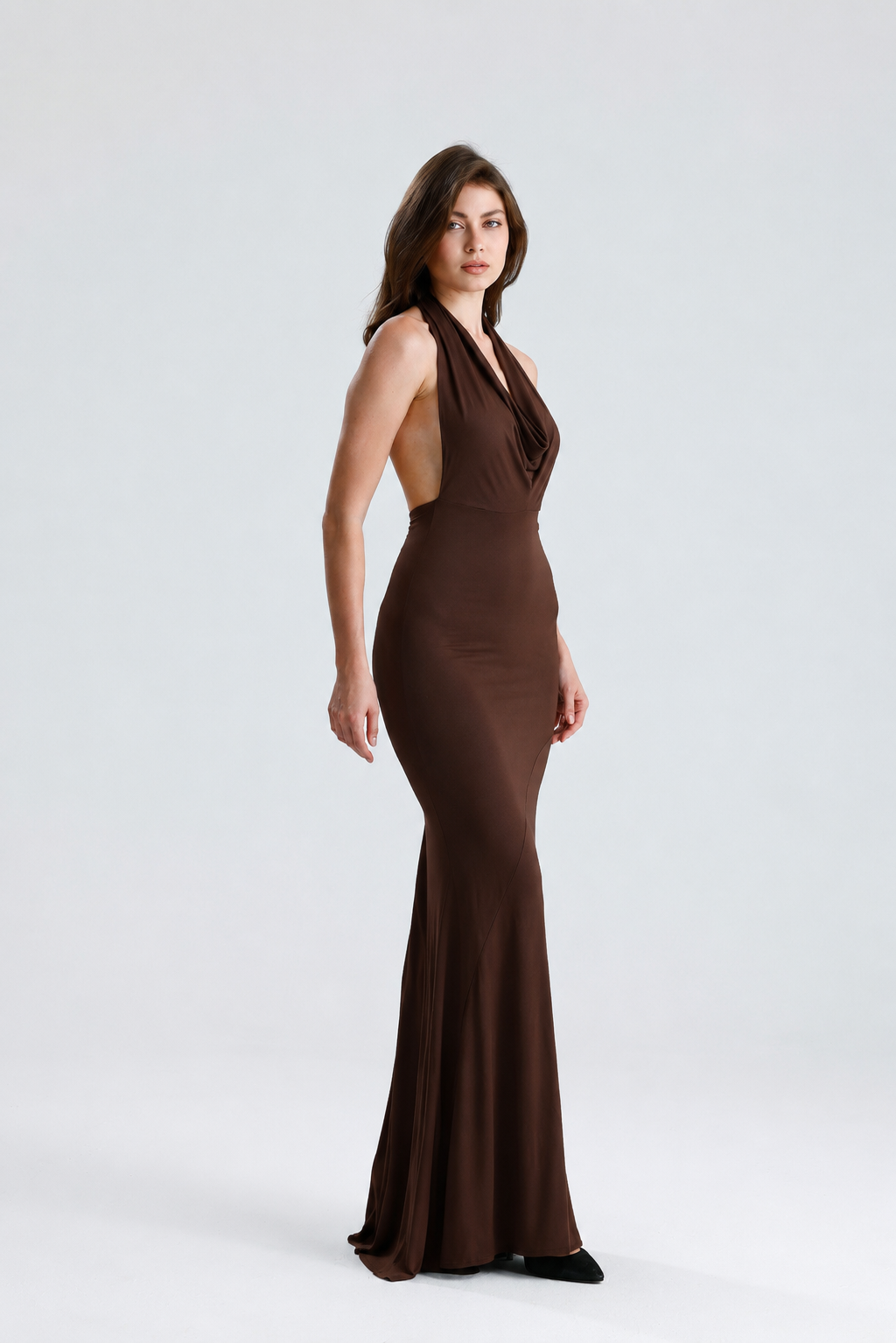 Arabella Kahverengi Maxi Elbise