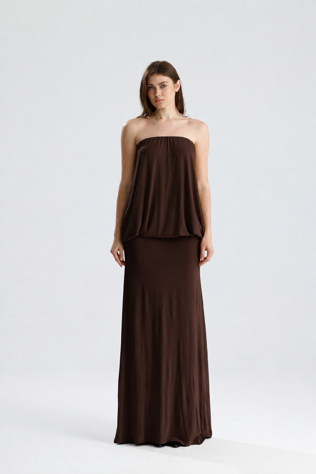 Sienna Kahverengi Maxi Elbise