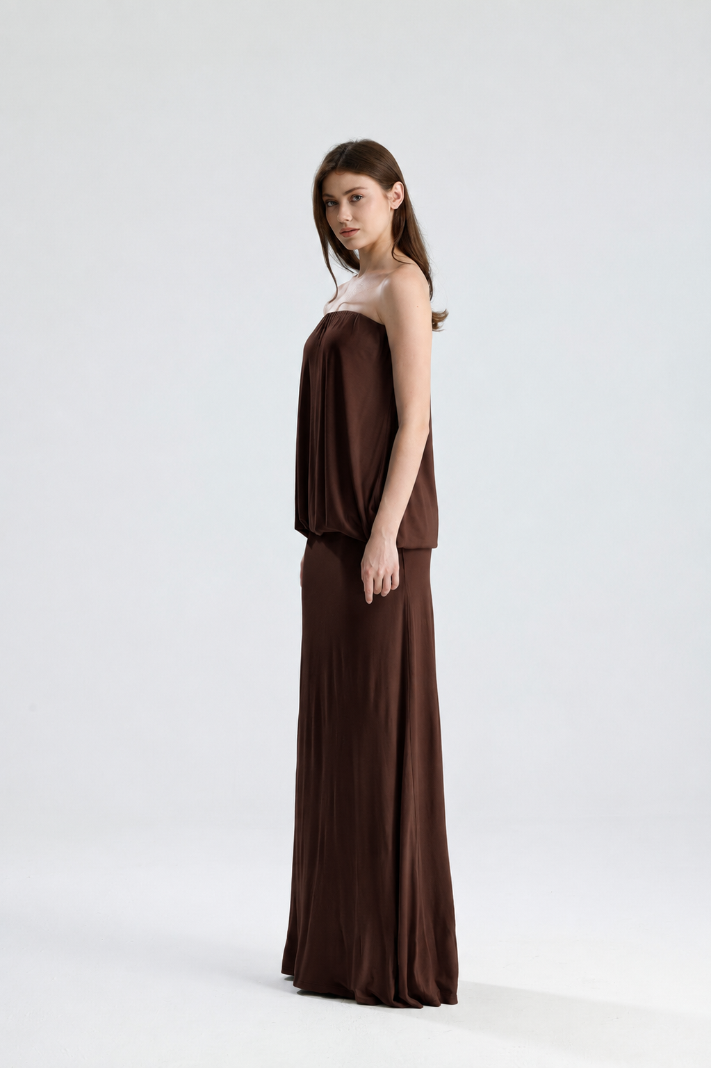 Sienna Kahverengi Maxi Elbise