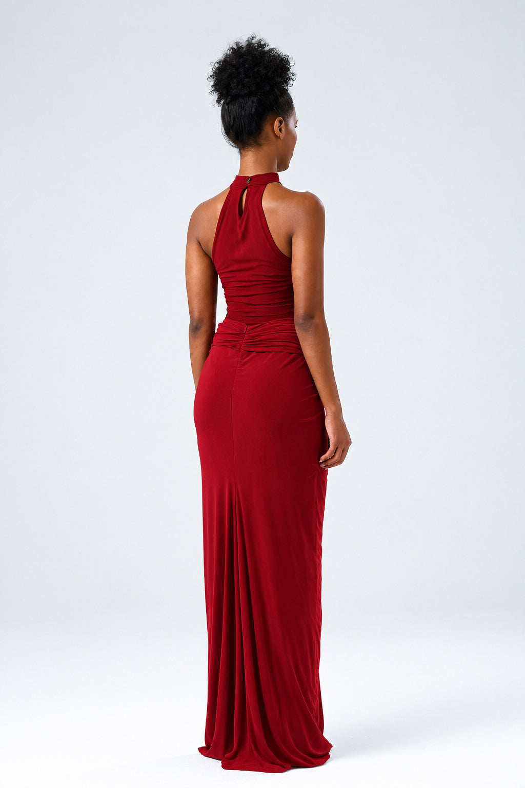 Selene Drapeli Maxi Etek Bordo