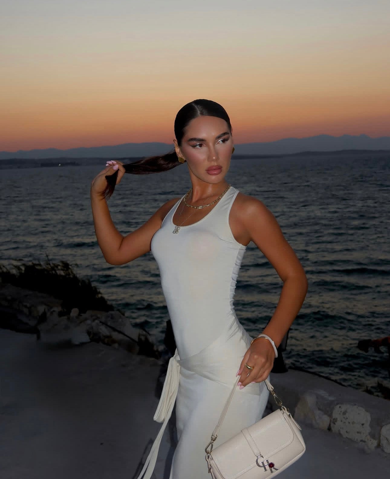 Emilia Taş Rengi Maxi Elbise