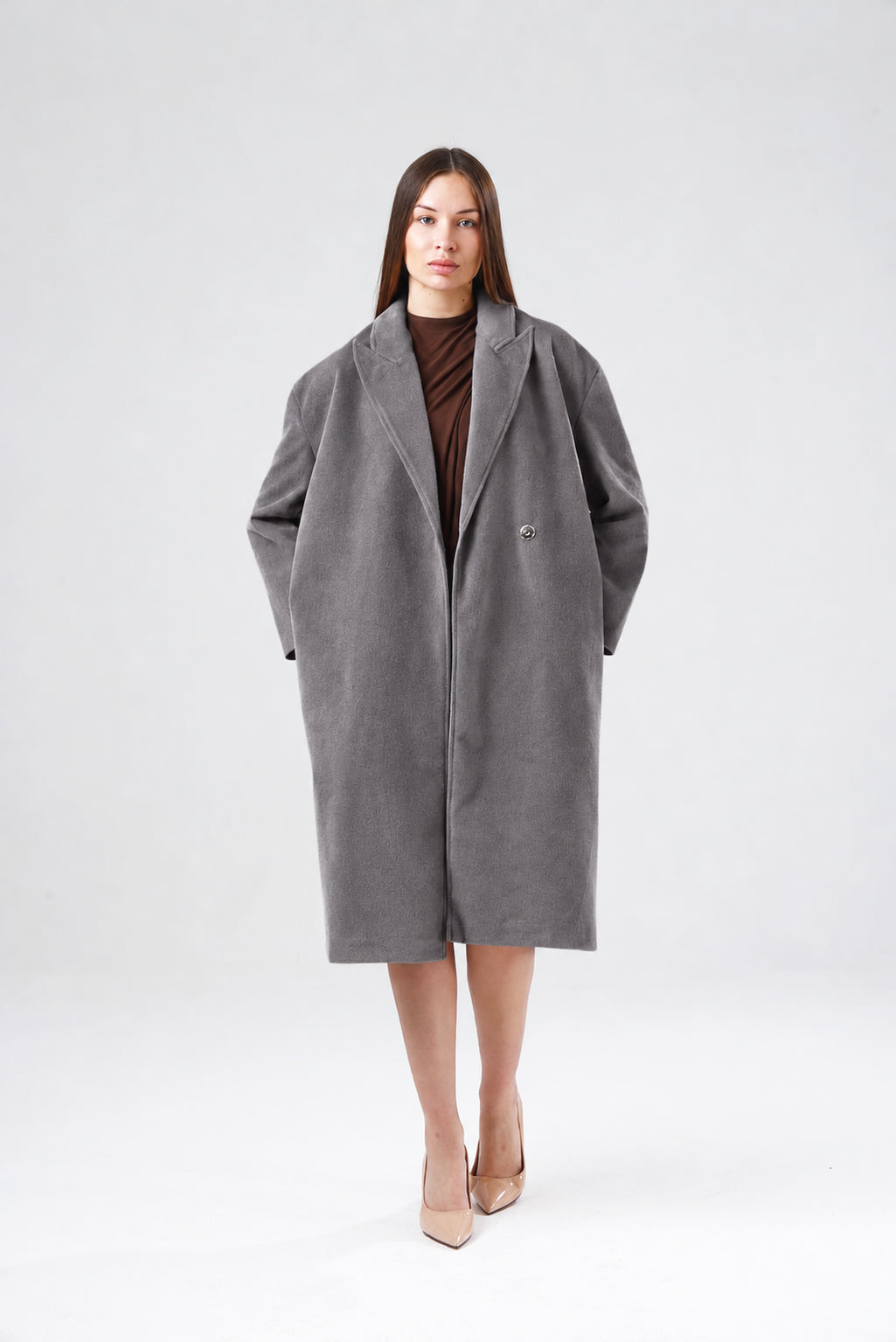 Camille Gri Oversize Palto