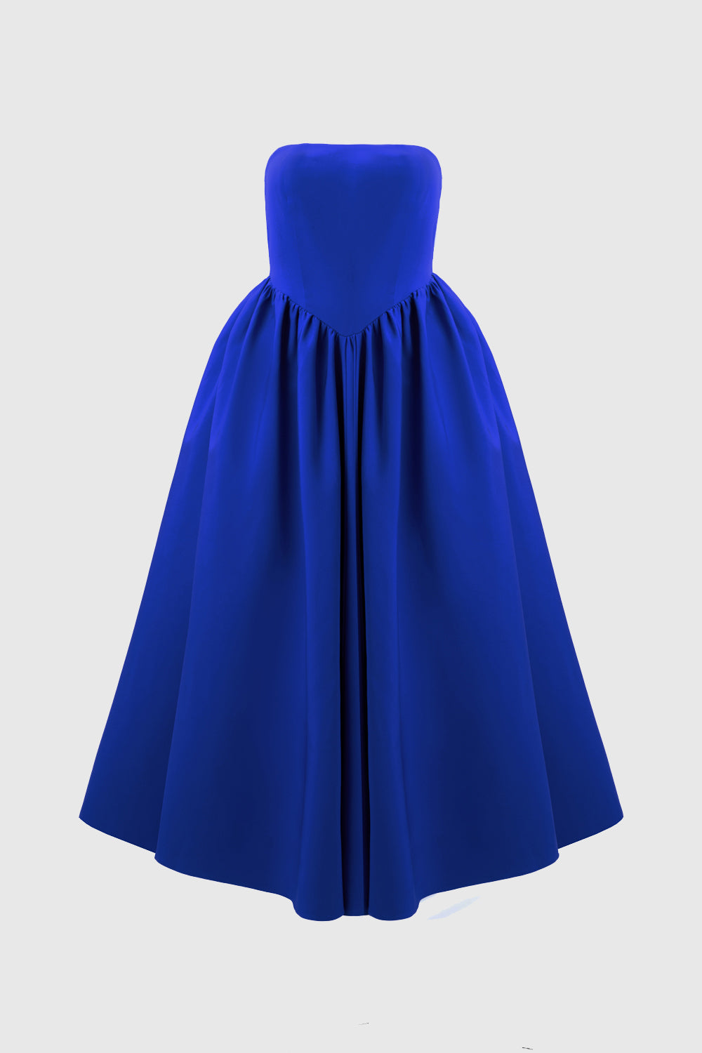 Eva Night Blue Strapless Corset Midi Dress