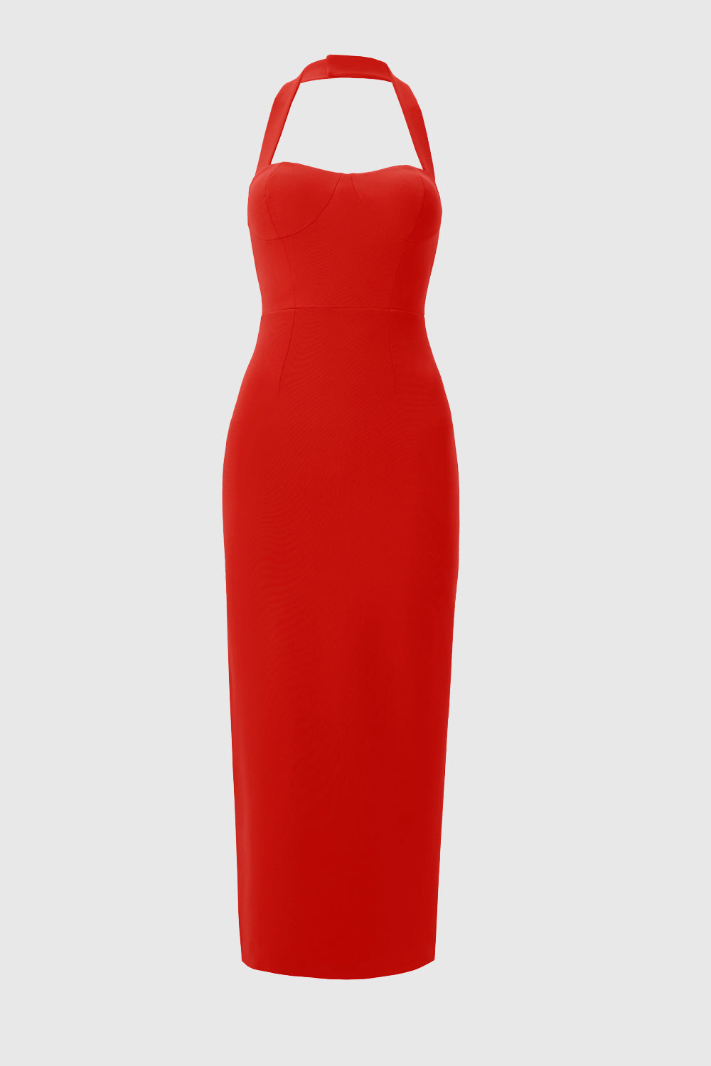 Zoa Red Bustier Midi Dress